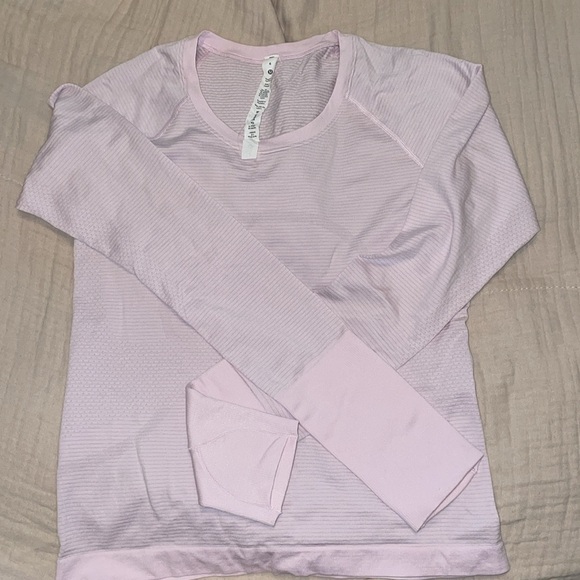 Lululemon swiftly tech long-sleeve shirt 2.0 *racelength size 6 meadowsweet pink - Picture 4 of 7